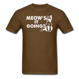 Meow's It Going - White - Unisex Classic T-Shirt - brown