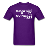 Meow's It Going - White - Unisex Classic T-Shirt - purple