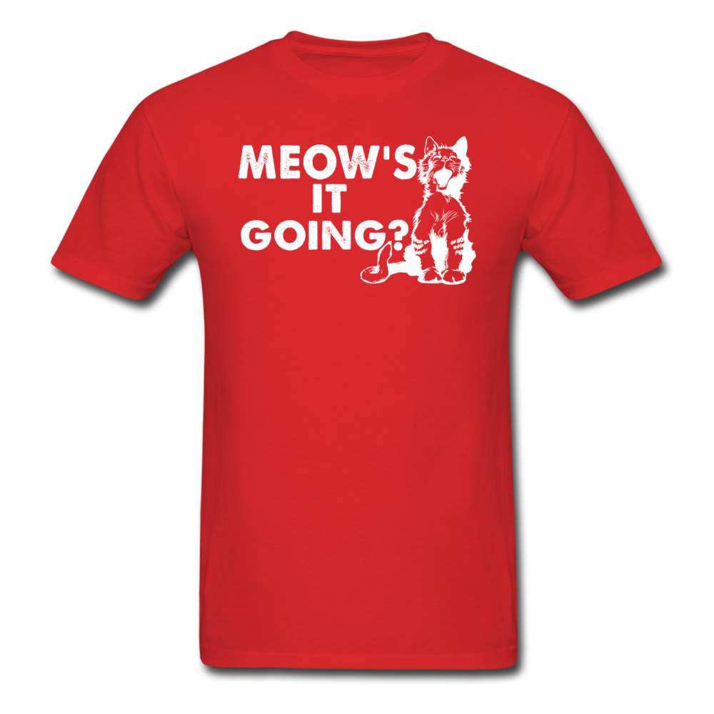 Meow's It Going - White - Unisex Classic T-Shirt - red