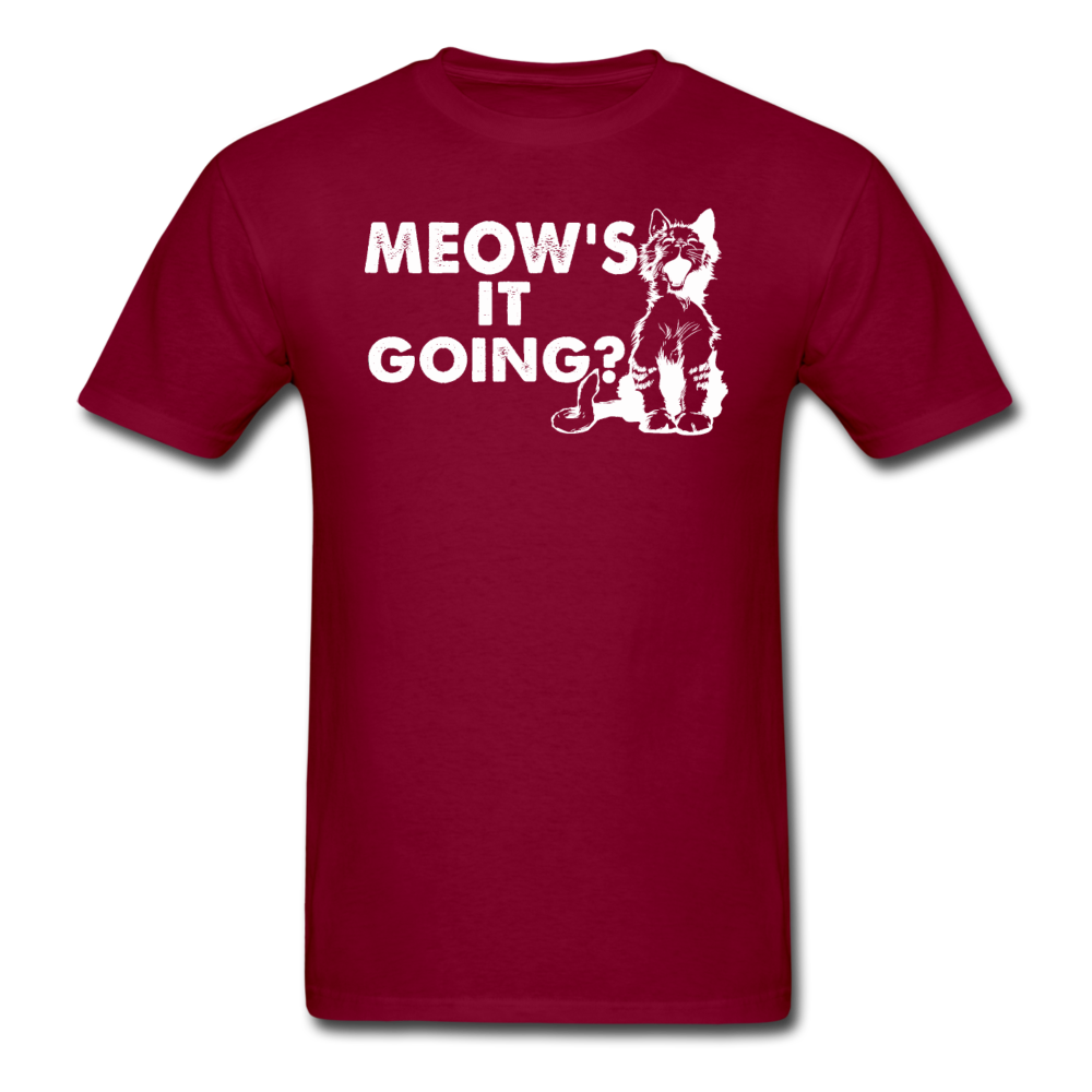 Meow's It Going - White - Unisex Classic T-Shirt - burgundy