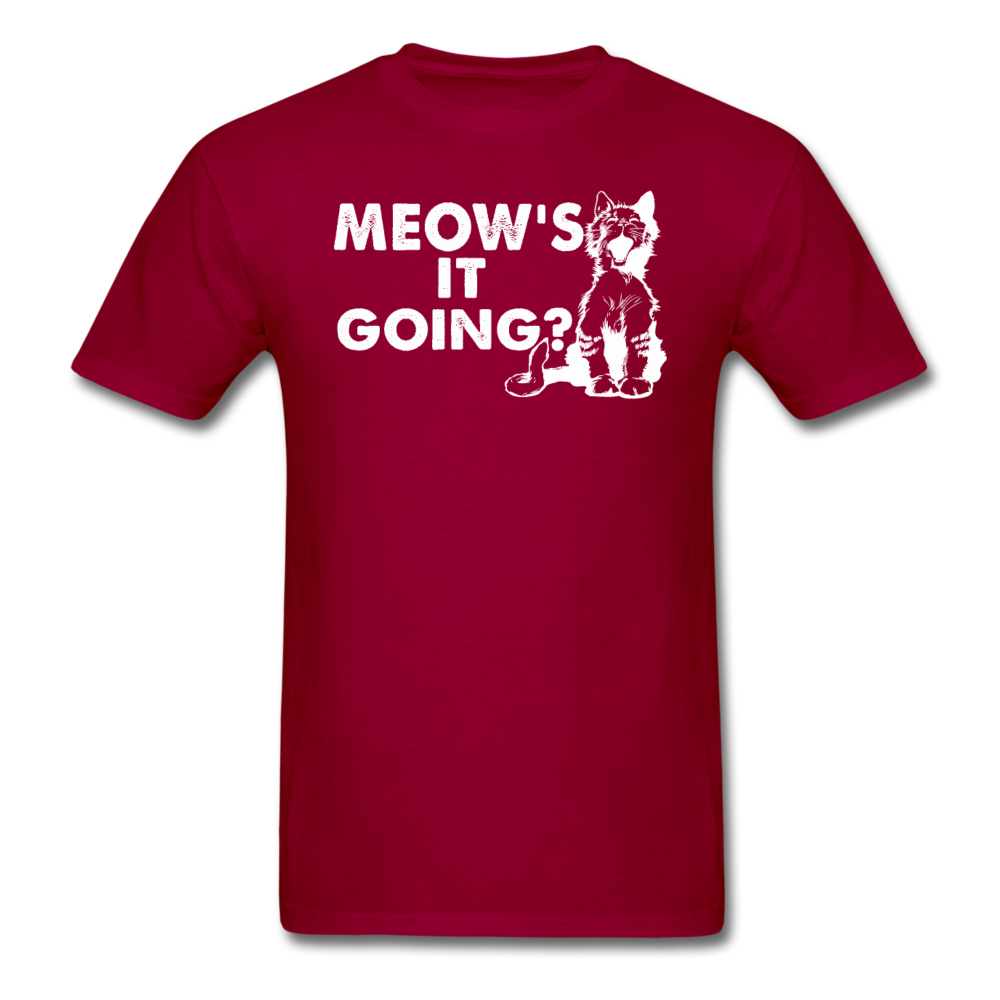 Meow's It Going - White - Unisex Classic T-Shirt - dark red