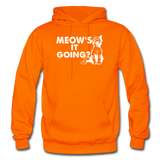 Meow's It Going - White - Gildan Heavy Blend Adult Hoodie - orange