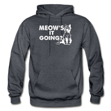 Meow's It Going - White - Gildan Heavy Blend Adult Hoodie - charcoal gray