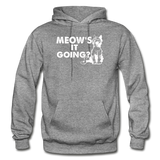 Meow's It Going - White - Gildan Heavy Blend Adult Hoodie - graphite heather