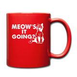 Meow's It Going - White - Full Color Mug - red
