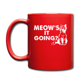 Meow's It Going - White - Full Color Mug - red