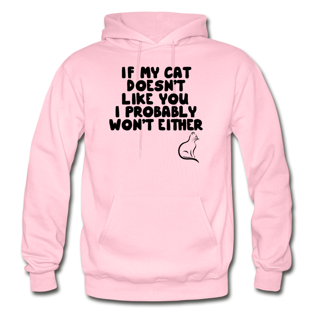 If My Cat Doesn't Like You - Black - Gildan Heavy Blend Adult Hoodie - light pink