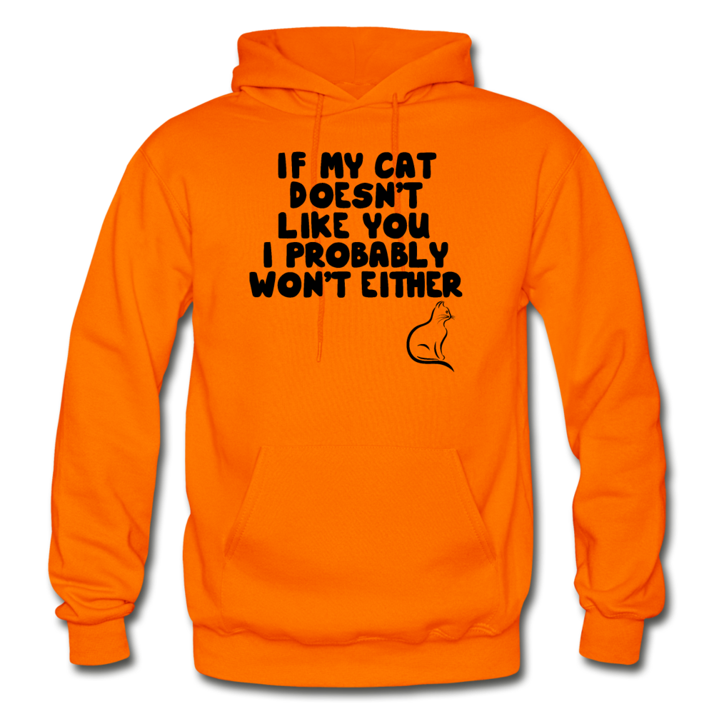 If My Cat Doesn't Like You - Black - Gildan Heavy Blend Adult Hoodie - orange