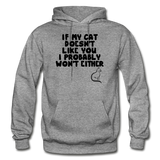 If My Cat Doesn't Like You - Black - Gildan Heavy Blend Adult Hoodie - graphite heather
