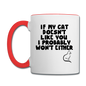 If My Cat Doesn't Like You - Black - Contrast Coffee Mug - white/red