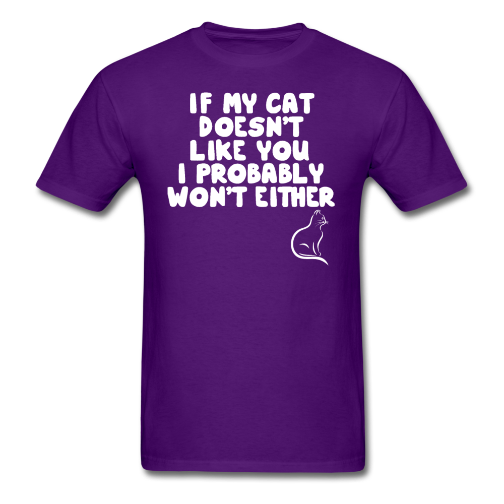 If My Cat Doesn't Like You - White - Unisex Classic T-Shirt - purple