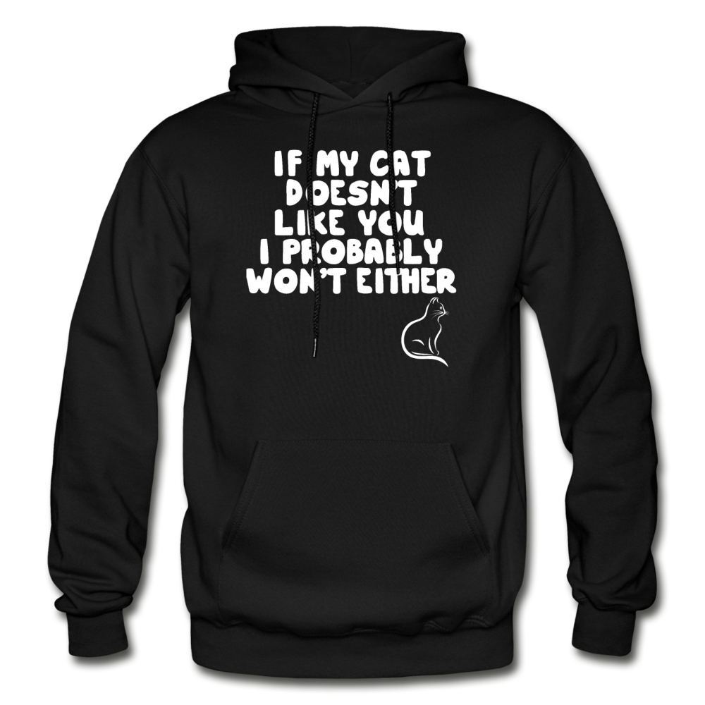 If My Cat Doesn's Like You - White - Gildan Heavy Blend Adult Hoodie - black