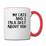 My Cats And I Talk - Black - Contrast Coffee Mug - white/red