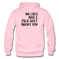 My Cats And I Talk - Black - Gildan Heavy Blend Adult Hoodie - light pink