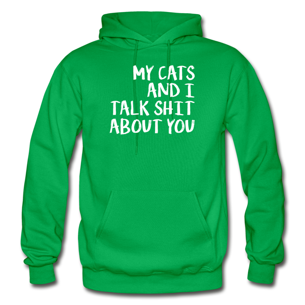 My Cats And I Talk - White - Gildan Heavy Blend Adult Hoodie - kelly green