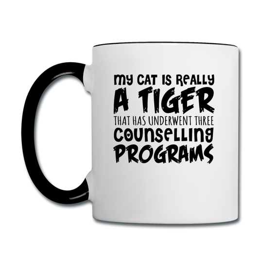 My Cat Is Really A Tiger - Black - Contrast Coffee Mug - white/black