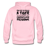 My Cat Is Really A Tiger - Black - Gildan Heavy Blend Adult Hoodie - light pink