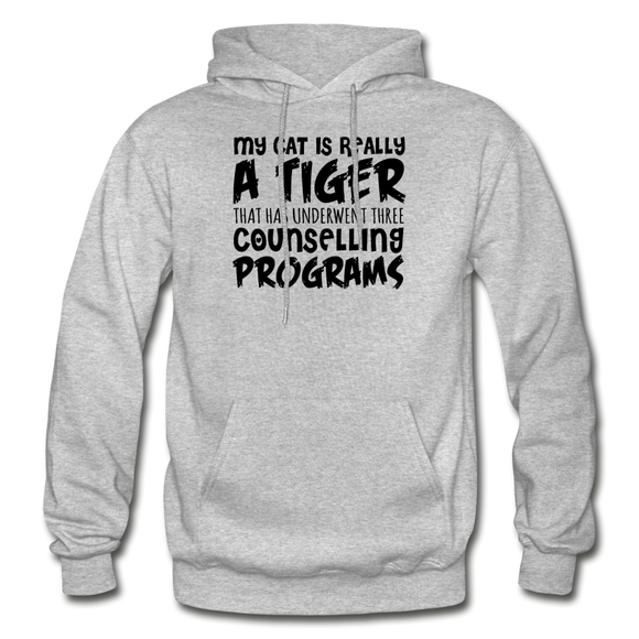 My Cat Is Really A Tiger - Black - Gildan Heavy Blend Adult Hoodie - heather gray