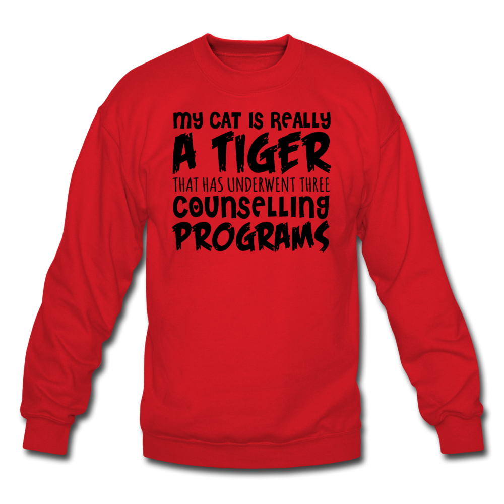 My Cat Is Really A Tiger - Black - Crewneck Sweatshirt - red