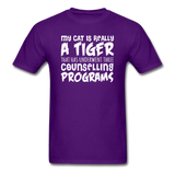 My Cat Is Really A Tiger - White - Unisex Classic T-Shirt - purple