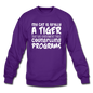 My Cat Is Really A Tiger - White - Crewneck Sweatshirt - purple