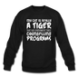 My Cat Is Really A Tiger - White - Crewneck Sweatshirt - black