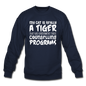 My Cat Is Really A Tiger - White - Crewneck Sweatshirt - navy