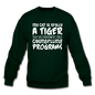 My Cat Is Really A Tiger - White - Crewneck Sweatshirt - forest green