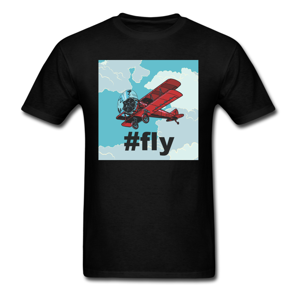 #fly - Red Biplane - Unisex Classic T-Shirt - black