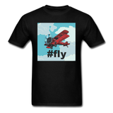 #fly - Red Biplane - Unisex Classic T-Shirt - black