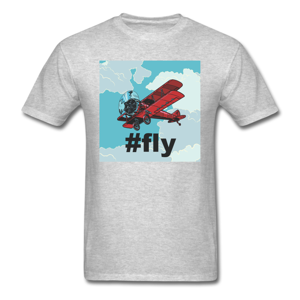 #fly - Red Biplane - Unisex Classic T-Shirt - heather gray