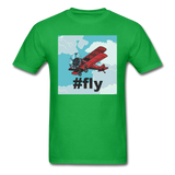 #fly - Red Biplane - Unisex Classic T-Shirt - bright green