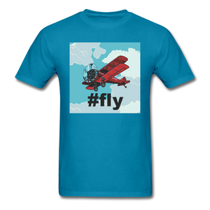 #fly - Red Biplane - Unisex Classic T-Shirt - turquoise