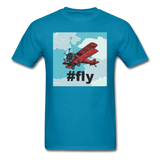 #fly - Red Biplane - Unisex Classic T-Shirt - turquoise