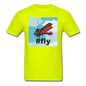 #fly - Red Biplane - Unisex Classic T-Shirt - safety green