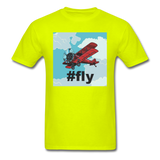 #fly - Red Biplane - Unisex Classic T-Shirt - safety green