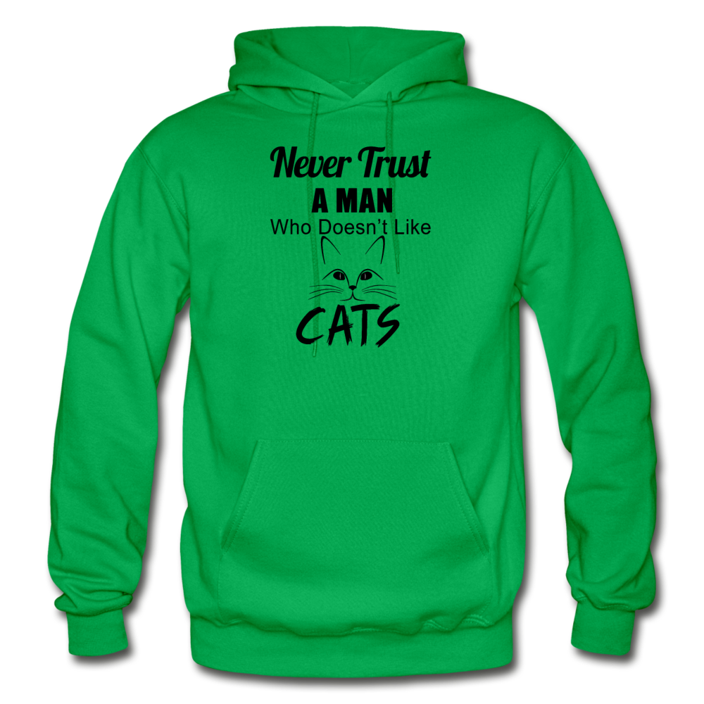 Never Trust A Man - Black - Gildan Heavy Blend Adult Hoodie - kelly green