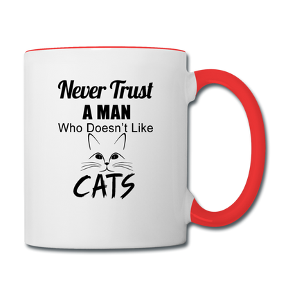 Never Trust A Man - Black - Contrast Coffee Mug - white/red