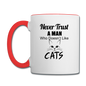 Never Trust A Man - Black - Contrast Coffee Mug - white/red