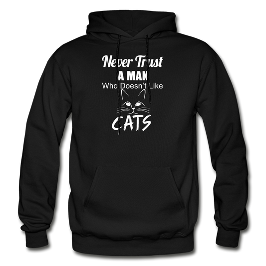 Never Trust A Man - White - Gildan Heavy Blend Adult Hoodie - black