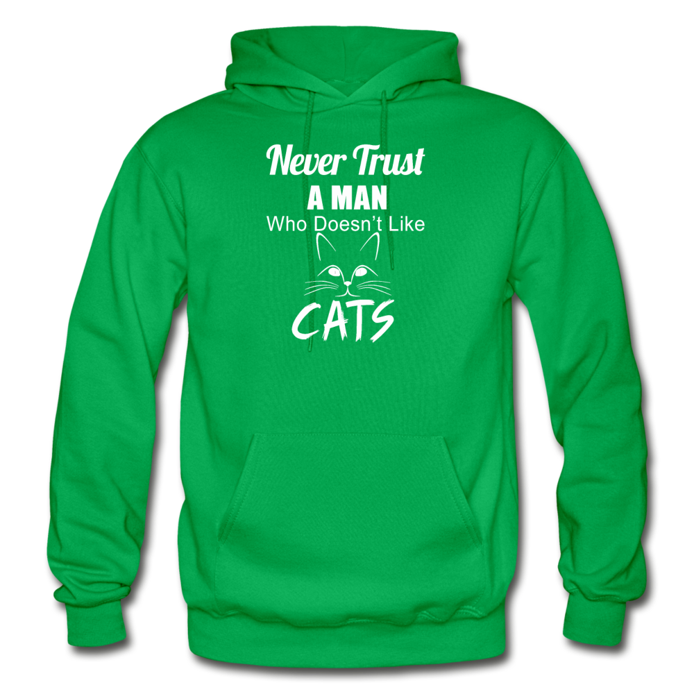 Never Trust A Man - White - Gildan Heavy Blend Adult Hoodie - kelly green