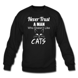 Never Trust A Man - White - Crewneck Sweatshirt - black