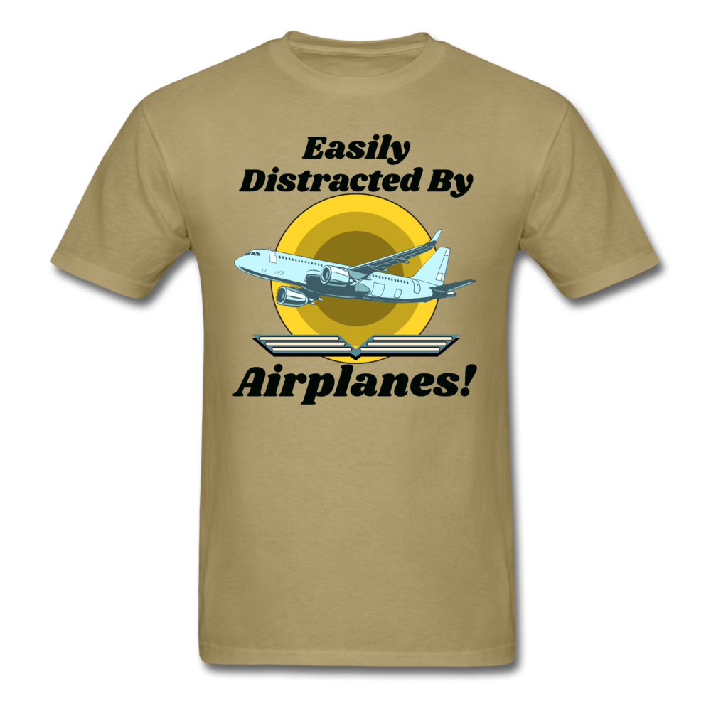 Easily Distracted - Airplanes - Jet - Unisex Classic T-Shirt - khaki