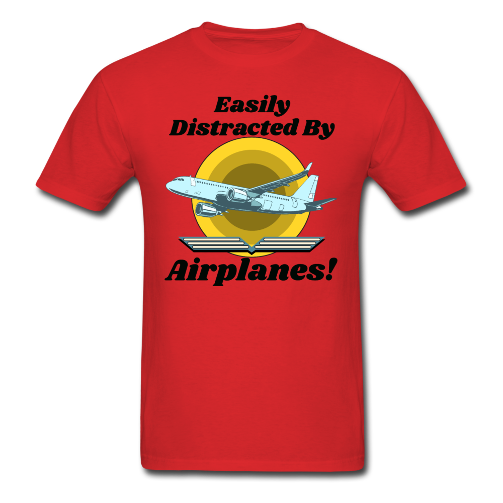 Easily Distracted - Airplanes - Jet - Unisex Classic T-Shirt - red