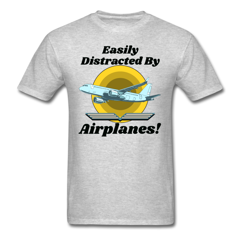 Easily Distracted - Airplanes - Jet - Unisex Classic T-Shirt - heather gray