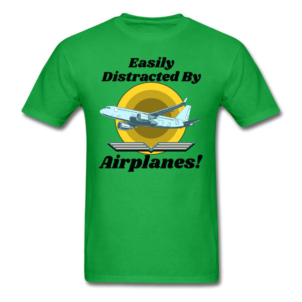 Easily Distracted - Airplanes - Jet - Unisex Classic T-Shirt - bright green