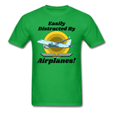 Easily Distracted - Airplanes - Jet - Unisex Classic T-Shirt - bright green