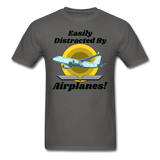 Easily Distracted - Airplanes - Jet - Unisex Classic T-Shirt - charcoal