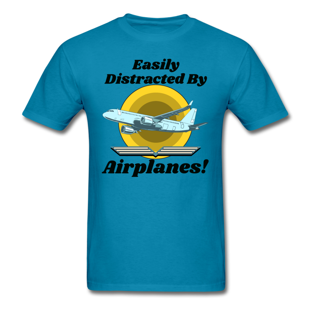 Easily Distracted - Airplanes - Jet - Unisex Classic T-Shirt - turquoise