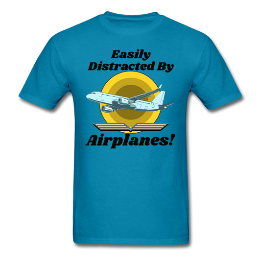 Easily Distracted - Airplanes - Jet - Unisex Classic T-Shirt - turquoise